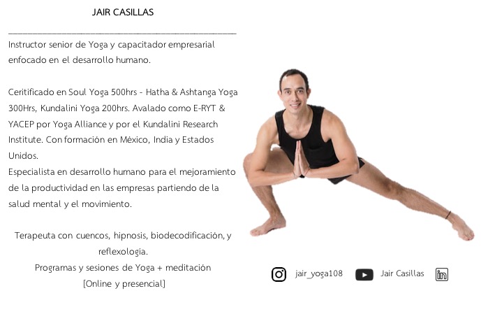 Jair Casillas yoga flash fit coach horarios